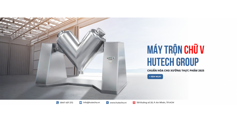 Máy Trộn Chữ V – Thiết Bị Chuẩn Hóa Sản Xuất Thực Phẩm 2025
